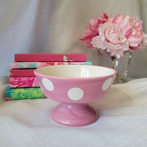 Pink Polka Dot Ceramic Candle Holder